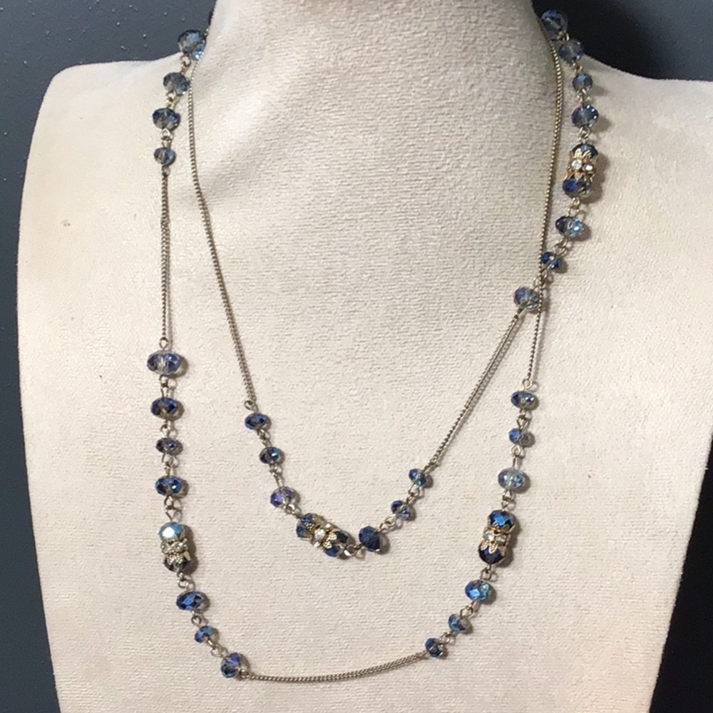Laguna B Blue Multi-Strand Necklace with Silver Accents